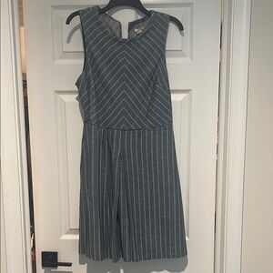 Striped Chambray Sleeveless Dress